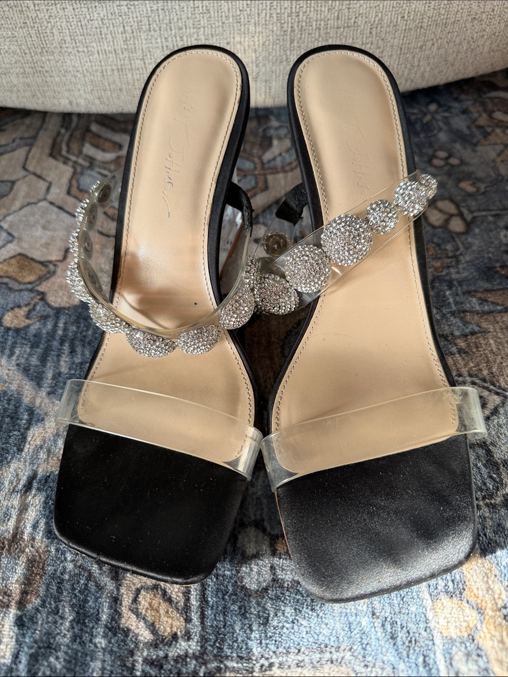 Lucite Wedges with Crystal Embellishment!